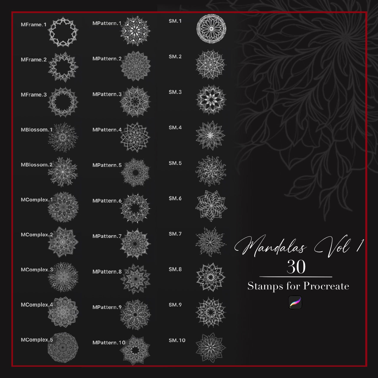 Procreate Stamp Bundle Vol 1 | Mandala’s + Ornamental + Small Ornamental