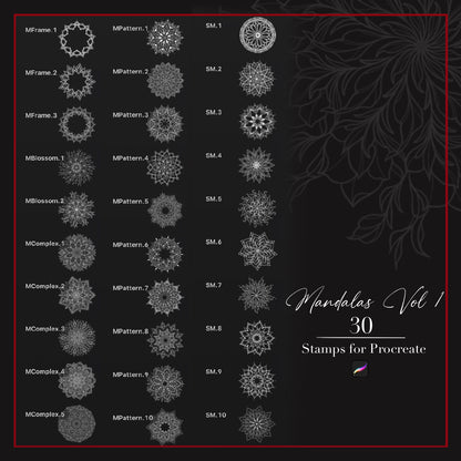 Procreate Stamp Bundle Vol 1 | Mandala’s + Ornamental + Small Ornamental