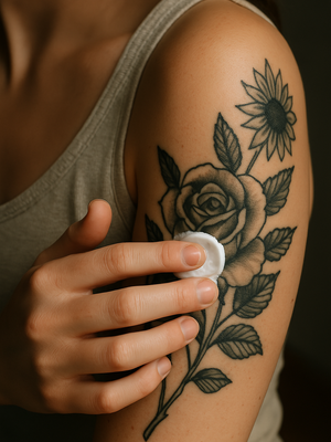 best aftercare products and how to care for a new tattoo. second skin tattoo film and moisturizer, UK and USA products. 